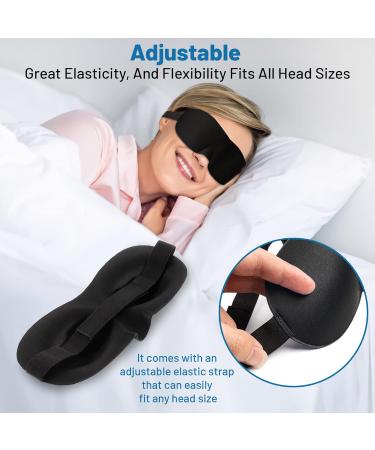 3D Eye Sleep Mask Blindfold for Napping, Yoga & Traveling - Adjustable Strap for Comfort - Black - Buy Online on GoSupps.com