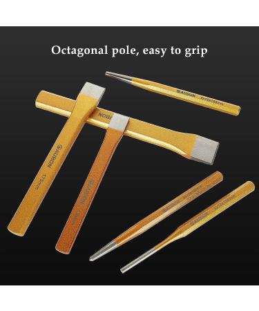 LIVTE 6Pcs Cold Chisel Set  Durable Steel Flat Chisel-Flat Chisel  Cone Chisel  Center Chisel  Cylindrical Chisel with Canvas Bag  Heavy Duty Chisels Set for Brickwork  Concrete  Metal  Stone etc - Buy Online on GoSupps.com