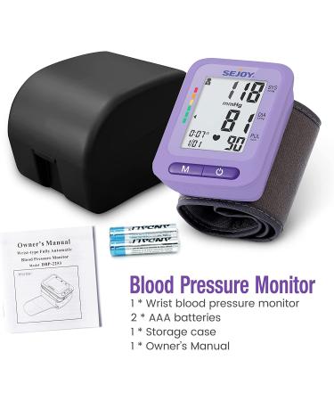 Digital Wrist Blood Pressure Monitor with Large LCD Display and Irregular Heartbeat Detector - 2 Users Memory - Home Use BP Machine (Purple) - Buy Online on GoSupps.com