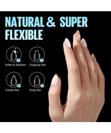 Buy Tomicca 504 Pieces Short Almond Nail Tips Soft Gel Complete Cover | Pre-Polished Artificial Nail Tips for Salon 12 Sizes Available - Buy Online on GoSupps.com