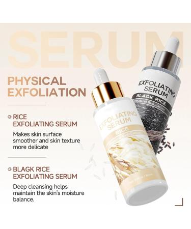 Lot de 2 ampoules exfoliantes avec riz s rum exfoliant au riz blanc et noir duo exfoliant pour une peau clatante | Exfoliant doux pour peau lisse limine les cellules mortes - Buy Online on GoSupps.com