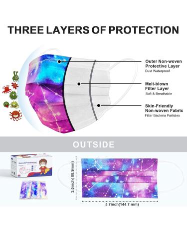 Tie Dye Kids Disposable Face Masks - Individually Wrapped, Colorful Design, Breathable - 50 Pack - Buy Online on GoSupps.com