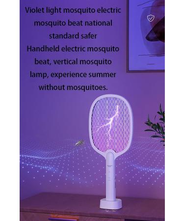 Electric Fly Swatter 3000V Bug Zapper Racket 2 in 1 Fly Swatter with 1200mAh Battery Rechargeable Mosquito Killer Lamp with 3 Layers Safety Mesh for Indoor and Outdoor - Buy Online on GoSupps.com