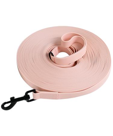 Tag trag leash for dogs drag line 5m/10m/15m/20m with handle and D-ring waterproof and easy to clean dog leash training line for small medium-sized dogs (pink 20m) 20m pink pink