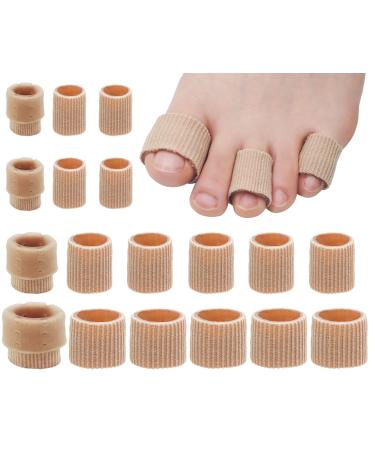 BIGGCOOL Breathable Fabric Soft Gel Toe Protectors  Gel Lined Toe - Finger Protectors for Prevent Corns Cushions  Blisters  Calluses - Multiple sizes Large/Medium/Small