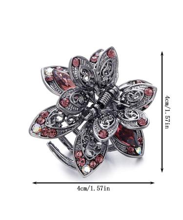 9 Pack Mini Jaw Clips Metal Crystal Hair Claws - Non-Slip Vintage Rhinestone Barrettes for Women/Girls - Multicolour - Buy Online on GoSupps.com