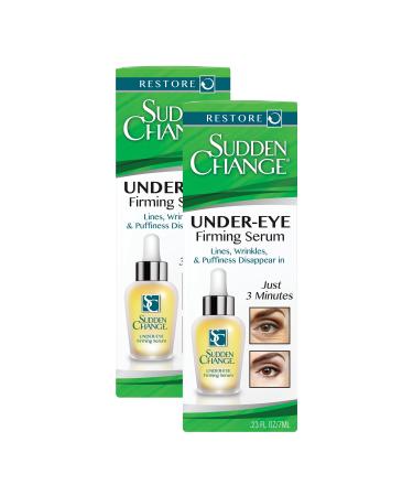 Sudden Change Under-Eye Firming Serum - Decreases Under-Eye Bags Puffiness Lines & Wrinkles - Wear With or Without Makeup - Works in Under 3 Minutes (0.23 oz Pack of 2) 0.23 Fl Oz (Pack of 2)