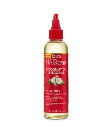 ORS HAIRepair Coconut and Baobab Vital Oils For Dry Damaged Hair and Scalp 4.3 oz (Pack of 6)