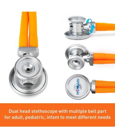 HONSUN Dual Head Stethoscope - Sprague Rappaport for Doctors and Nurses (Orange) - Buy Online on GoSupps.com