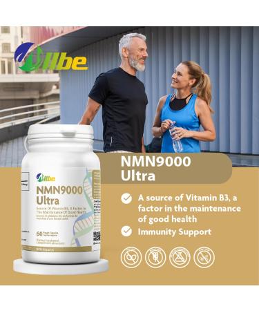 ALLBE NMN 9000 Ultra | 60 Capsules | 99% Purity Nicotinamide Mononucleotide 150 mg Servings | NAD+ Booster Supplement for Cellular Energy Metabolism Repair Immunity and Healthy Aging 60 count (Pack of 1) - Buy Online on GoSupps.com