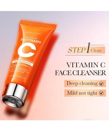 5x Vitamin C Toner Set Korean 5 in 1 Active Vitamin C + Niacinamide Skin Care Set - Face Toner/Cleanser/Serum/Lotion/Cream/Eye Cream - Buy Online on GoSupps.com