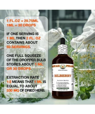 Bilberry (Vaccinium Myrtillus) Dry Leaf Glycerite Made in Hawaii Organic Raw Materials All Natural Vegan Lab Tested Alcohol-Free Liquid Extract - 2 fl.oz 2 Fl Oz (Pack of 1) - Buy Online on GoSupps.com