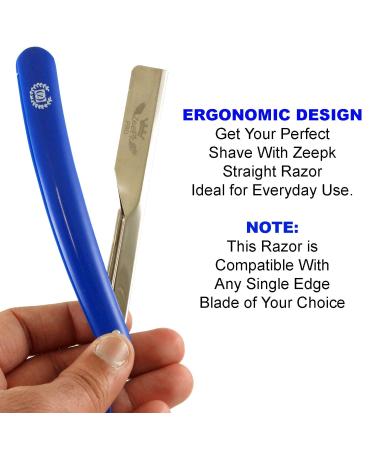 Zeepk Barber Salon Quality Straight Edge Razor for Men | Includes 10 Shaving Blades | Premium Beard Shaving Tool - Buy Online on GoSupps.com