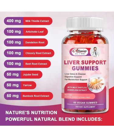Liver Support Gummies with Milk Thistle & Dandelion Extract - Liver Cleanse Detox Formula - Buy Online on GoSupps.com
