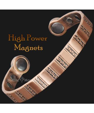 Mens Solid Copper Magnetic Bracelet Copper Bangle Holistic Magnetic Band with Large High Power Neodymium Magnets Unisex Adjustable-HCS (M: Wrist 16.5-19.5cm/6.5-7.6") - Buy Online on GoSupps.com