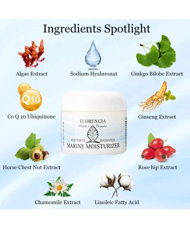 Florencia Marine Moisturizer | Ultra Hydrating Face & Neck Cream with Hyaluronic Acid | Youthful Radiance Firming & Anti-Wrinkle Care for Men & Women - International Shipping Available - Buy Online on GoSupps.com