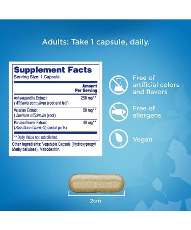 Occasional Stress Relief Supplement with Ashwagandha, Passionflower & Valerian Extracts - 30 Capsules - Buy Online on GoSupps.com