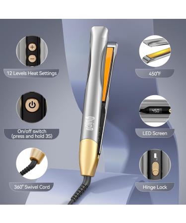 Quico Professional Hair Straightener Flat Iron | 2-in-1 Ceramic Ionic Hair Tool for All Hair Types | Quick Heat Up & Auto Shut Off - Perfect Gift - Buy Online on GoSupps.com
