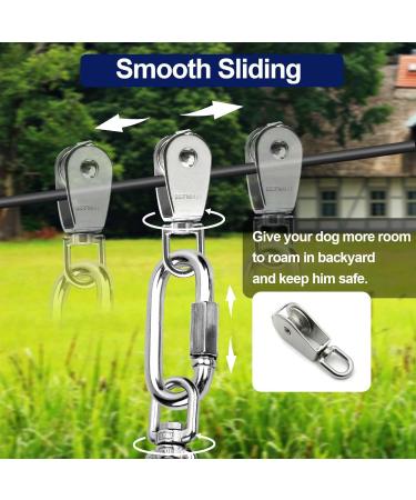 50ft Dog Runner Tie Out Cable Dog Aerial Run Zip Line for Large Dogs up to 300lbs 50FT/100FT Heavy Duty Dog Runner for Yard Camping Outdoor with 10ft Dog Running Lead Rope Sling Device 50' Black - Buy Online on GoSupps.com