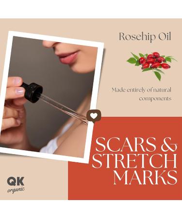 Organic Rosehip Oil 50ml - 100% Pure Vegan - Cold-Pressed for Scars Stretch Marks & Anti-Aging - Buy Online on GoSupps.com