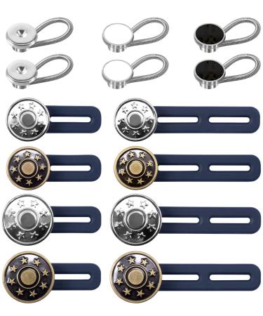 Pants Button Extender Shirt Collar Extenders: 8 Pcs Jeans Waist Silicone Extender Button for Mens and Women - 6 Pcs Neck Button Extender Collar Extenders for Mens Dress Shirts - Buy Online on GoSupps.com