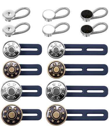 Button Extender For Trousers, 12pcs Waist Extenders For Mens Women, Jean  Button Extender Waistband Extender Jeans Retractable Button