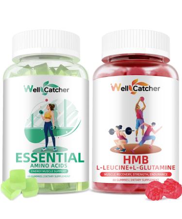 Wellcatcher HMB and Leucine Gummies with Essential Amino Acids Gummies for Muscle Growth Energy Support