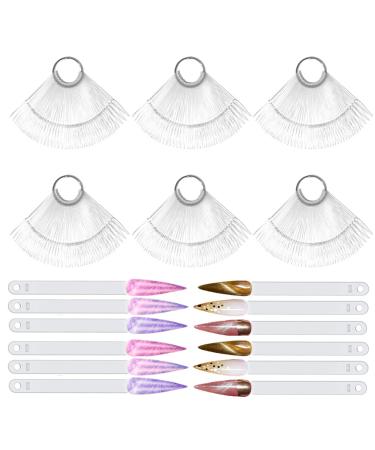 300PCs Transparent Nail Art Tips Stick Nail Lacquer Display Nail Presentation Stips Nail Art subjects nail polish practice nail bike nail tip nail polish card nail Art practice (b)