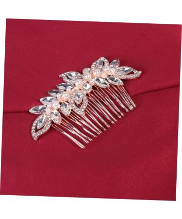 Angoily 1pc Bridal Headdress Pearl Accessories Diamond Hair Comb Insert Hair Comb Wedding Hair Accessories Headwear Tiara Rhinestone Hair Comb Bride European and American Hairpin - Buy Online on GoSupps.com