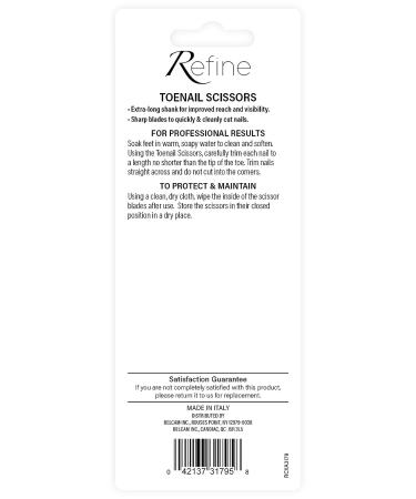 REFINE Italy Long Shank Toenail Scissors - Precision Nail Trimming Tool - Buy Online on GoSupps.com