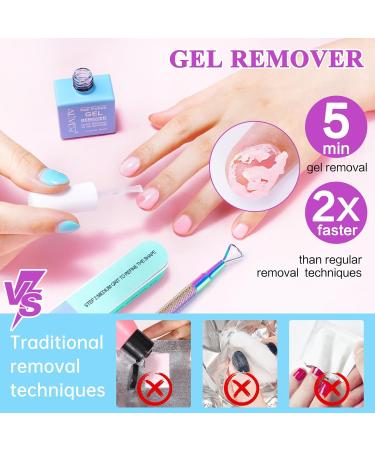Gel Nail Polish Remover Set | 2-Piece Shellac & UV Nail Polish Remover - Fast 3-6 Minute Pull Off Safe for Acrylic Nails with Accessories - Buy Online on GoSupps.com