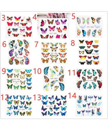 DIY Self-Adhesive Nail Decor Blue/Black Water Decals Transfer Nail stickers Butterfly-shape Nail Art(3) Style 03 - Buy Online on GoSupps.com