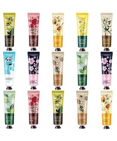 Hand Cream Hand Lotion 15 Packs Travel Size Hand Cream Gifts Set For Dry Cracked Working Hands Gifts for Women Mom Girls Wife Grandma
