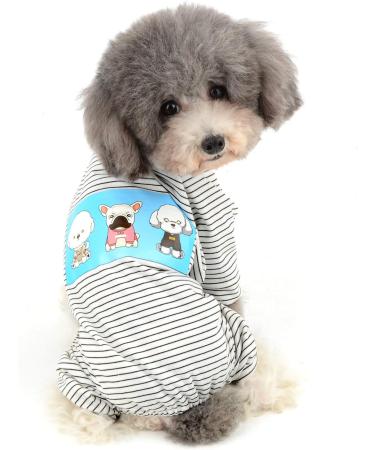 Ranphy Cotton Striped Pajamas for Small Dogs | XL Cartoon Hoodie Jumpsuit & Pet Coat - Buy Online on GoSupps.com