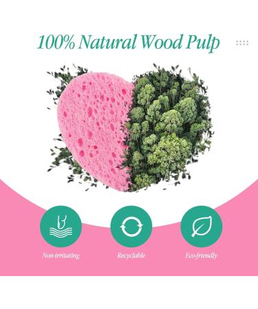 60 Heart-Shaped Compressed Facial Sponges for Beauticians | Pink & White Washing & Peeling Sponges | Perfect for Deep Cleaning & Skin Care - Buy Online on GoSupps.com