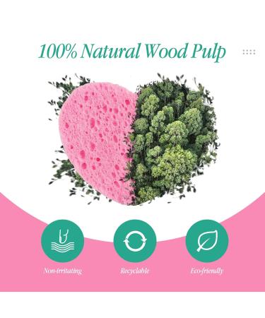 60-Count Compressed Heart Shaped Facial Sponges | Exfoliating & Cleansing | 100% Natural Reusable Sponge for Estheticians | Pink - Buy Online on GoSupps.com