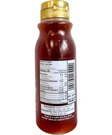 Tutto Calabria Hot Spicy Honey from Italy 180g (6.3 oz.) Squeeze Bottle of Natural Italian Honey Infused with Crushed Calabrian Chili Peppers - This Premium Hot Honey is Perfect on Pizza Chicken Desserts - Buy Online on GoSupps.com