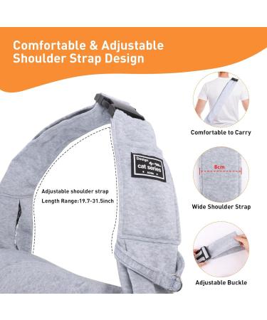 Puppy Sling Dog Carriers Puppy Sling Dog Sling Hands-free Sling Pet Dog Cat Bag for Walking Subway Travel Outdoor Grey-01 - Buy Online on GoSupps.com