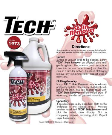 TECH Stain Remover Spray - 24 oz for Carpet Clothes & Upholstery | Ultimate Fabric Cleaner - Buy Online on GoSupps.com