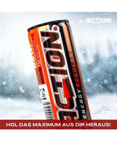  ACT!ON ACTION Energy Drink Regular 24 x 250 ml Disposable Tutti-Frutti Taste Cans 31.5 mg/100 ml Caffeine - For Better Caffeine Concentration - Buy Online on GoSupps.com