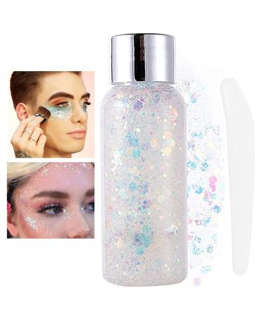 Body Glitter Gel Liquid Glitter Festival Glitter Chunky Glitter Long Lasting Sparkling DIY Arts Crafts-White Moon White - Buy Online on GoSupps.com