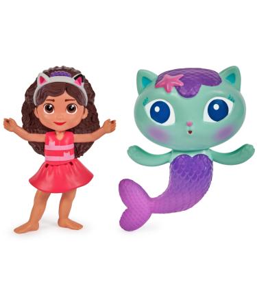 Swimways Gabbys Dollhouse Floatin' Figures, Swimming Pool Accessories & Kids Pool Toys, Party Supplies & Water Toys for Kids Aged 3 & Up, Gabby & Mercat 2-Pack 2pk Floating Figures