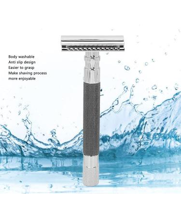 Double Edge Safety Razor for Men - Manual Button Cutting Head Washable Beard Care (Black) | Best Daily Shaving Tool - Buy Online on GoSupps.com