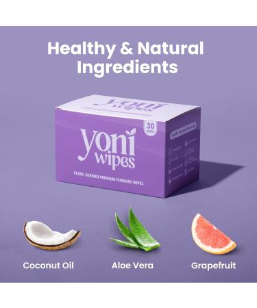 30 Count Biodegradable & Flushable Feminine Wipes - pH-Balanced Aloe Vera & Vitamin E - Perfect for Travel & On-the-Go - Buy Online on GoSupps.com