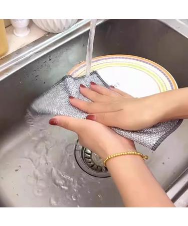 W-LOVNEST 5/10pcs Double Sided Dishcloth Multipurposes Wire Dishwashing Rag Cleaning Cloth Magics Dish Towel for Kitchen Cleaner Cleaning Cloths - Buy Online on GoSupps.com