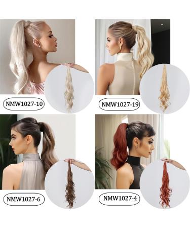 Ponytail Extensions Stick On Horsetail Wine Red Wrap Around Hair Extensions Long Wine Red Wavy Ponytail Wigs for Women for Women(NMW1027-4) - Buy Online on GoSupps.com