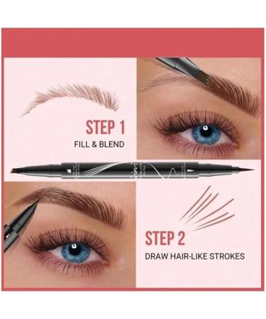 Hellokiss Liquid Eyebrow Pen Trailott Eyebrow Pen Hellokiss Liquid Eyebrow Pen 4 Tips 2-in-1 Microblading Eyebrow Pencil Waterproof Double Head Liquid Eyebrow Pencil for Natural Makeup All Day(Lig - Buy Online on GoSupps.com