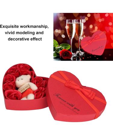 Soap Rose Gift Box Heartshaped Home Decorations Romantic Soft Bath Flower Soap for Valentine's Day Birthday Anniversary - Buy Online on GoSupps.com