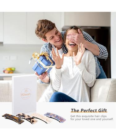 Kiiwah 4pcs French Design Hair Barrettes with Automatic Clamp for Women - Ideal for Fine and Thick Hair Styling - Buy Online on GoSupps.com