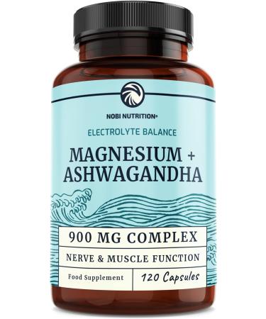 Magnesium Ashwagandha | Calming Supplements for Adults | Relax, Reset, & Support Calm Mood with Magnesium Citrate & Oxide 400 mg + Ashwagandha 500 mg | Rest, Muscle Health & Stress Relief | 120 Ct MAGASH